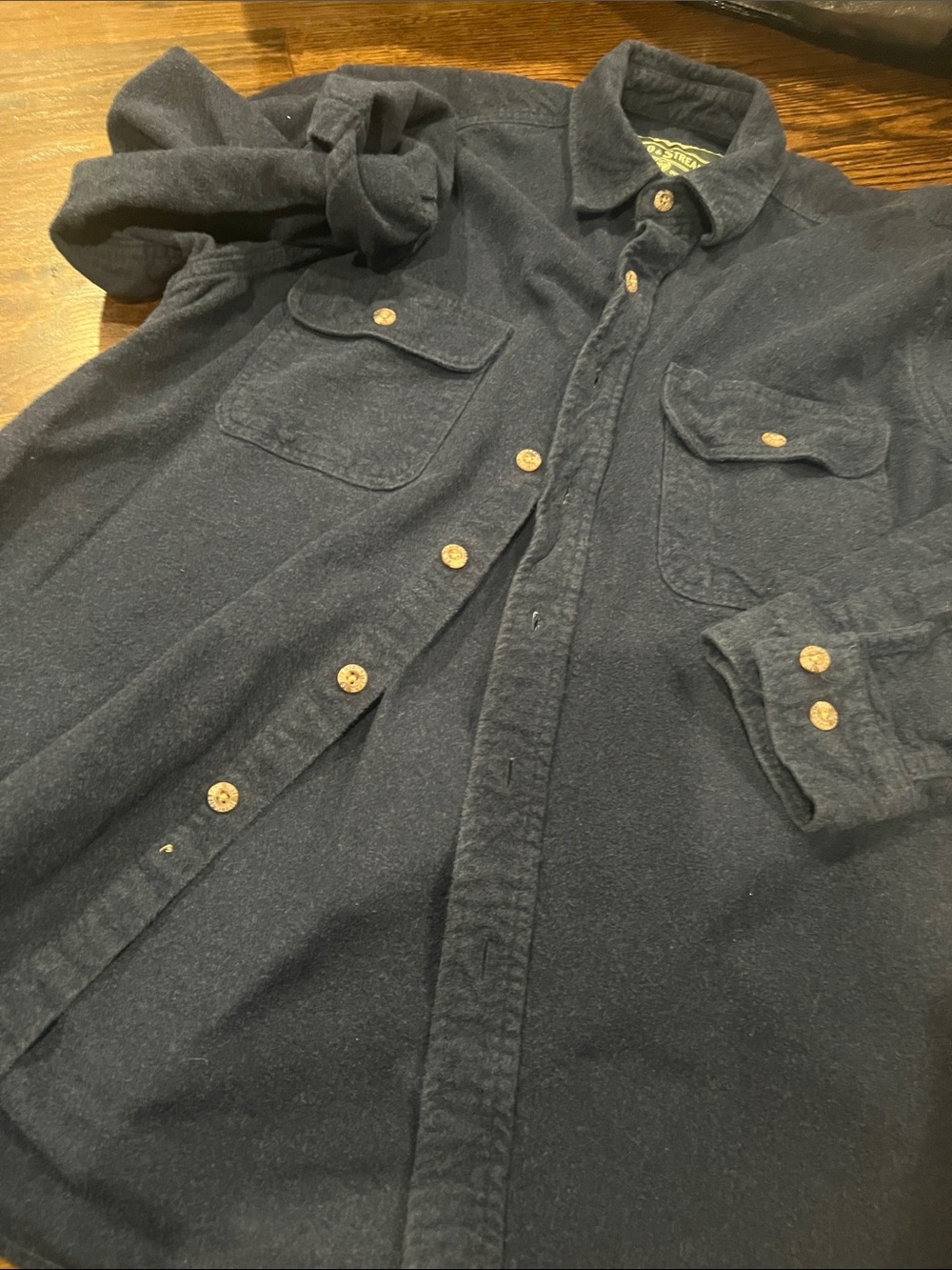 Field & Stream Navy Button-Front Shirt Jacket